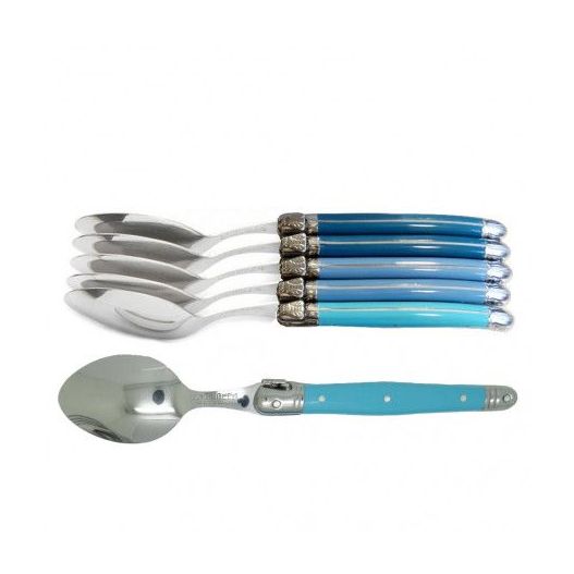 Set of 6 LAGUIOLE tablespoons - ocean blue shades - traditional shape