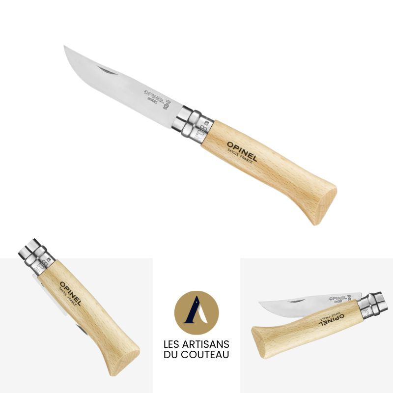 blade　classic　knife　steel　handle　opinel　8cm　stainless　beech
