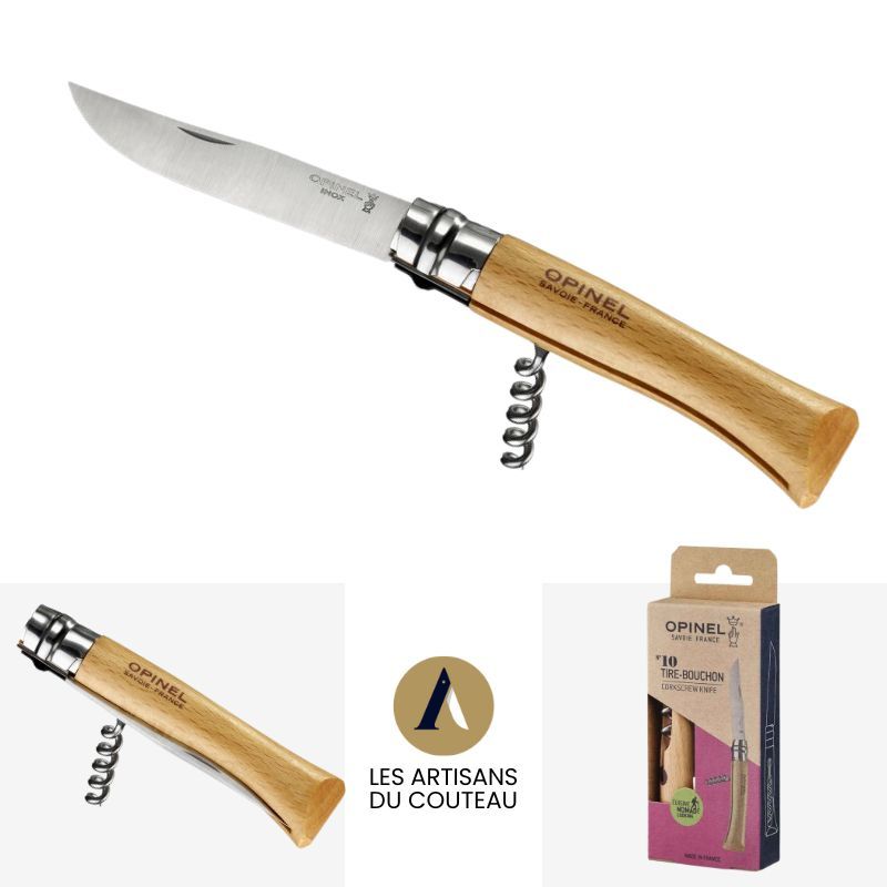 Couteau Opinel N°8 lame inox, manche hêtre - Fabriqué en France